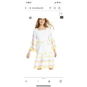 Lisa Marie Fernandez Linen Rick Rack Dress Sz Medium
